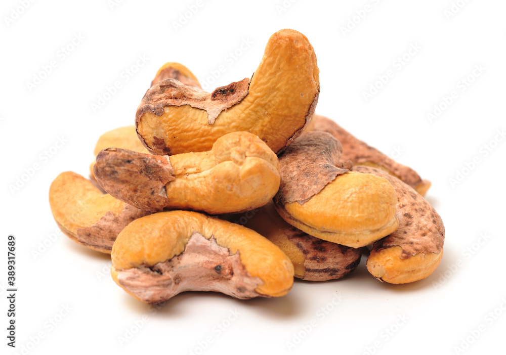 cashew nuts on white background cashew nuts on white background