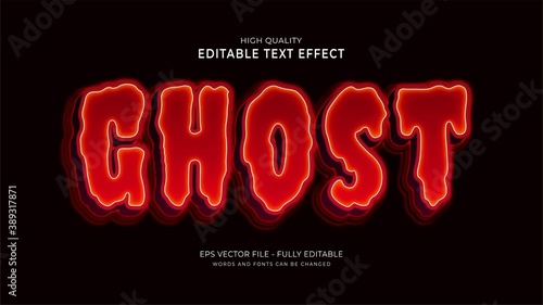 ghost text effect, editable movie graphic style effect