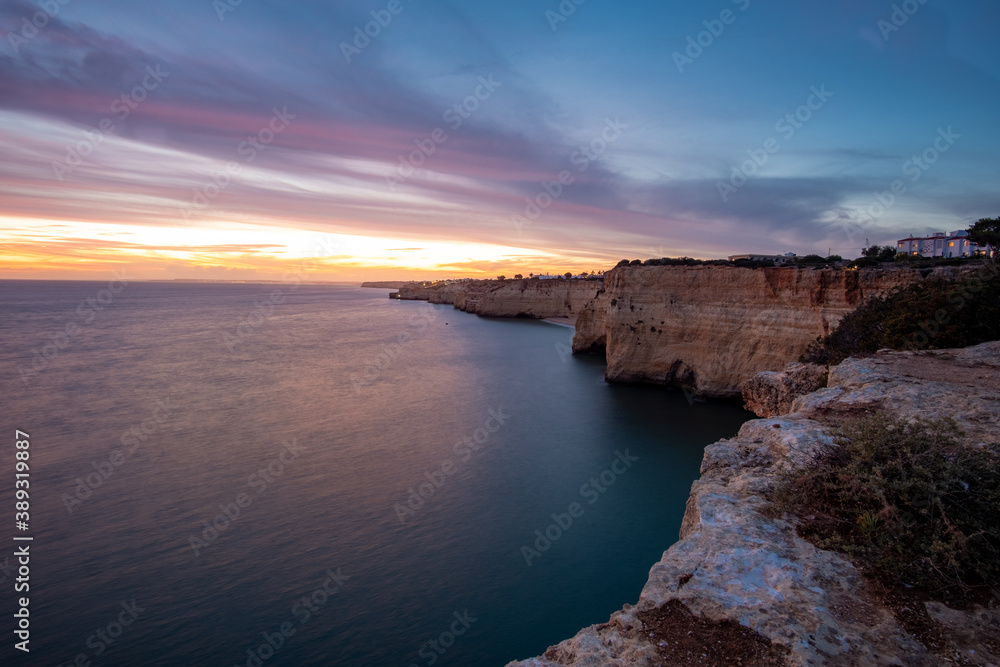 Portugal Algarve Küste Leuchtturm Blaue Stunde Portugal Algarve Küste Leuchtturm Blaue Stunde