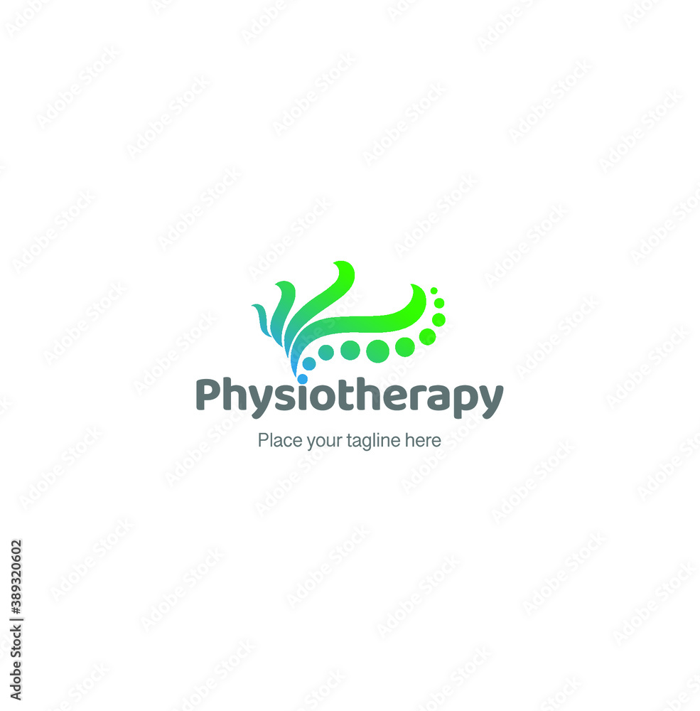physiotherapy logo with a green spine.  