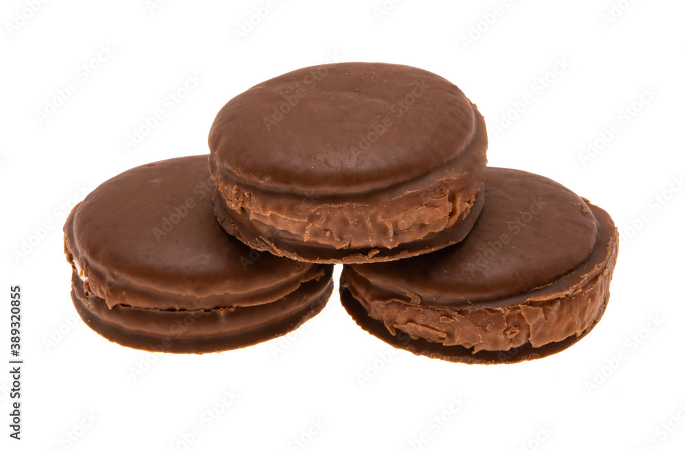 cookies in chocolate glaze isolated cookies in chocolate glaze isolated