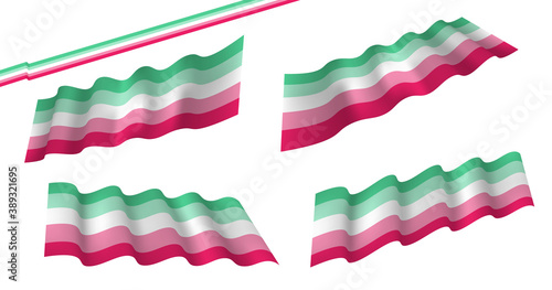 Abrosexuality flag or trans banner with blue and pink strips vector. abrosexual flag, flat and waving flag. Vector illustration. Flag wavy abstract background.