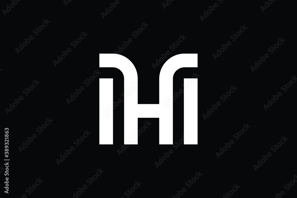 MH logo letter design on luxury background. HM logo monogram initials letter concept. MH icon logo design. HM elegant and Professional letter icon design on black background.  M H MH HM