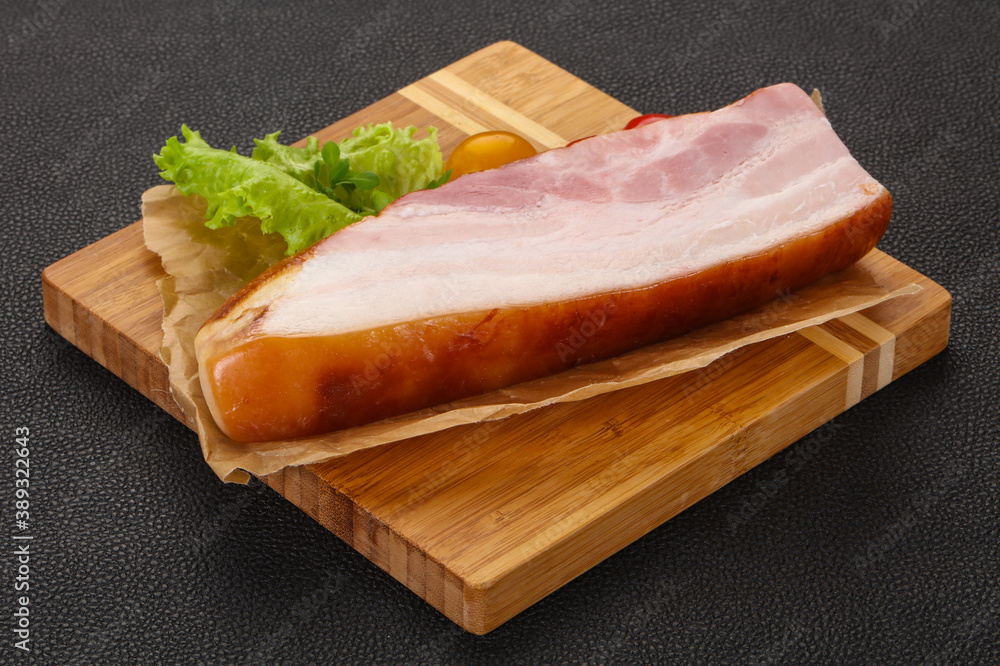 Smoked pork breast with salad leaves Smoked pork breast with salad leaves