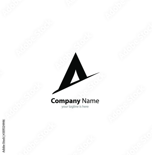 the simple elegant logo of letter A with white background