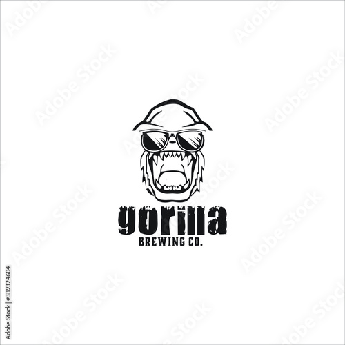 Gorilla Brewing and the New Bristol Brewery logo design with the concept of a gorilla silhouette and glasses