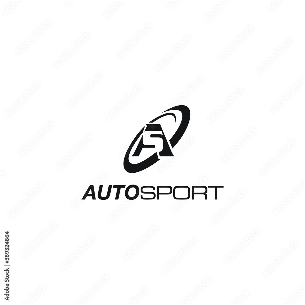 Simple and minimalist A&S letter circle in black Color for the Auto Sport logo design Simple and minimalist A&S letter circle in black Color for the Auto Sport logo design