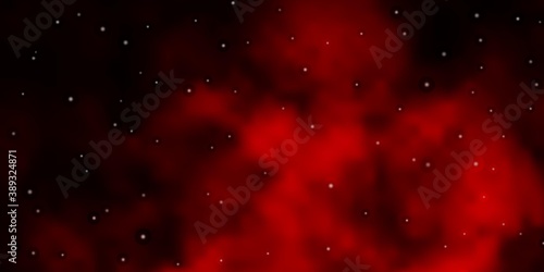 Dark Red vector background with colorful stars.