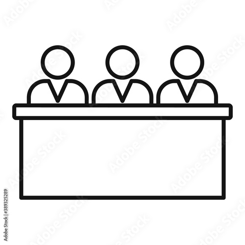 Teacher group business training icon. Outline teacher group business training vector icon for web design isolated on white background
