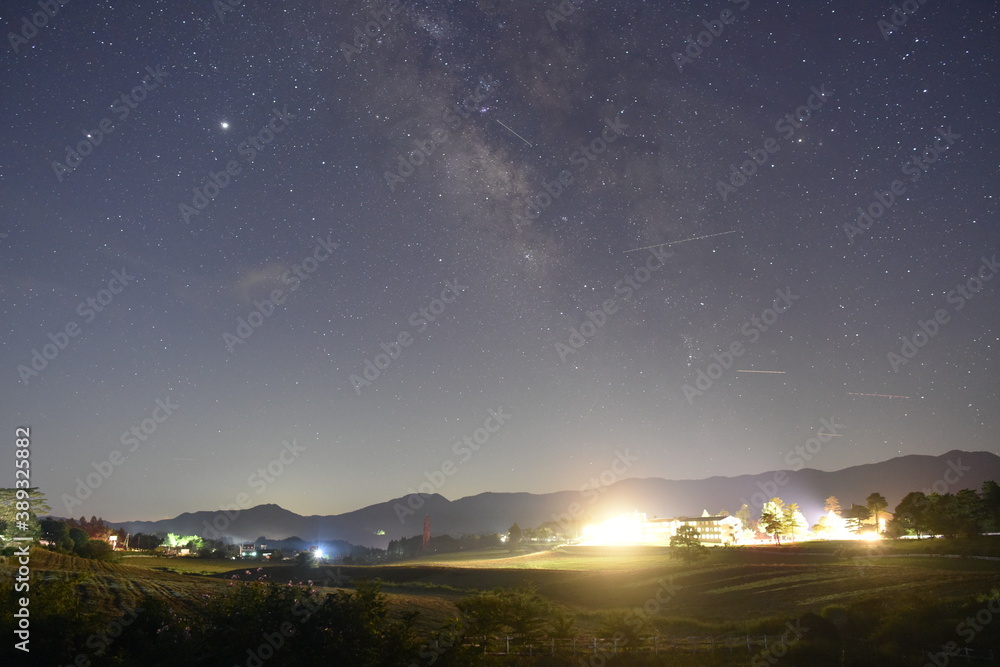 岡山の蒜山高原の美しい星空