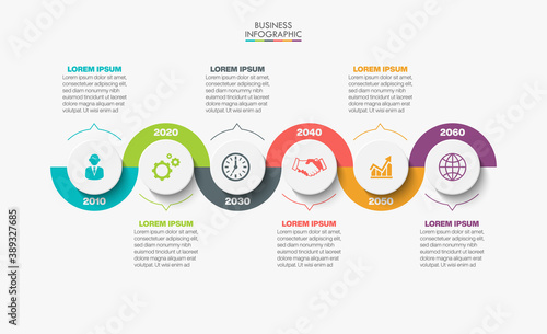 Business data visualization. timeline infographic icons designed for abstract background template milestone element modern diagram process technology digital marketing data presentation chart Vector