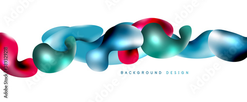 Bubbles abstract background. Liquid splashes on white vector template