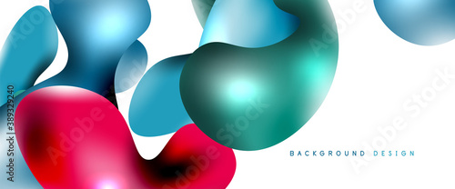 Bubbles abstract background. Liquid splashes on white vector template