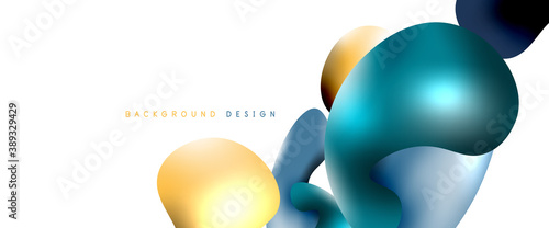 Bubbles abstract background. Liquid splashes on white vector template