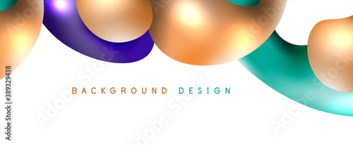 Bubbles abstract background. Liquid splashes on white vector template