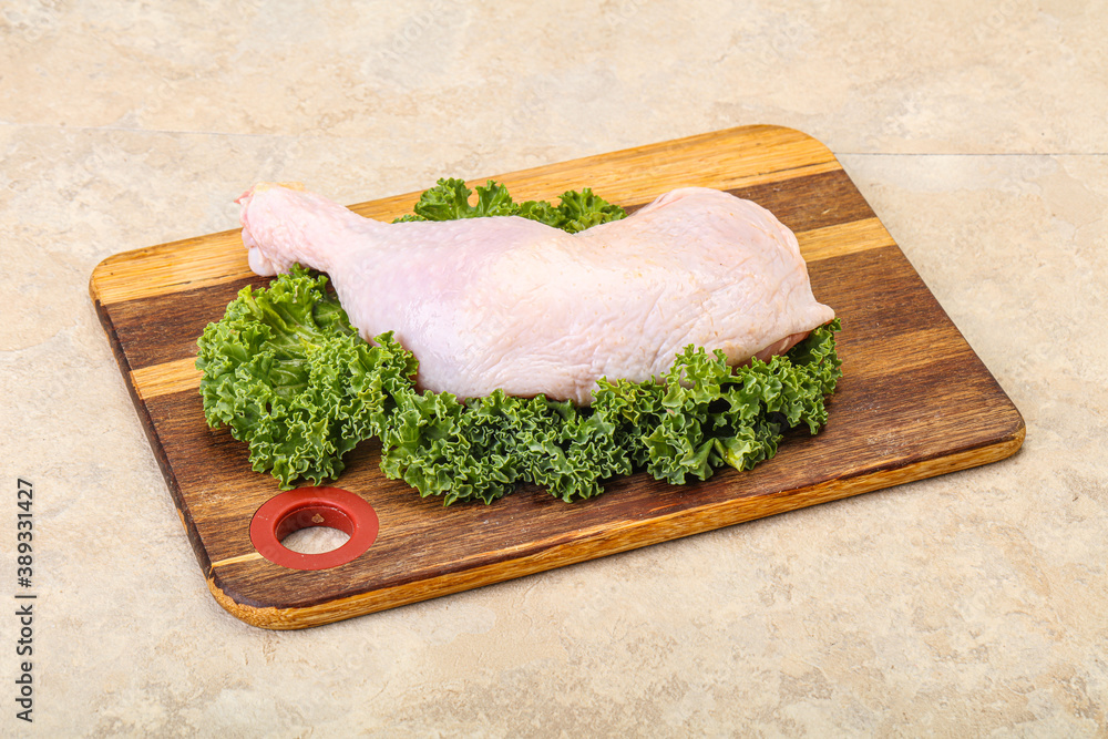 Raw chicken leg for cooking
