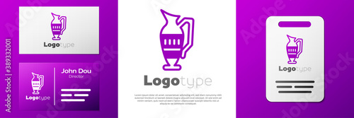 Logotype Ancient amphorae icon isolated on white background. Logo design template element. Vector.