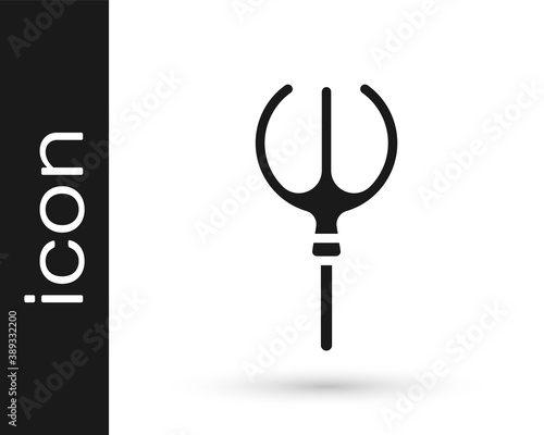 Black Neptune Trident icon isolated on white background. Vector. photo