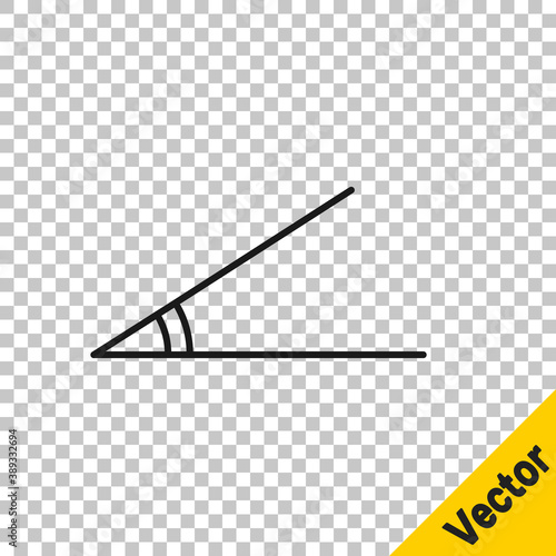 Black line Acute angle of 45 degrees icon isolated on transparent background. Vector Illustration.