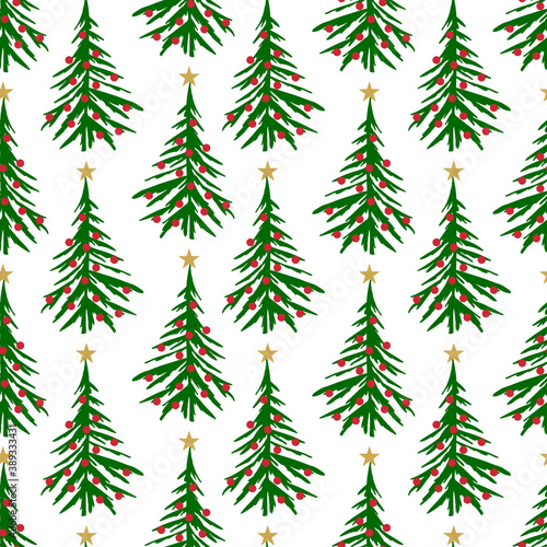 Christmas tree seamless pattern design