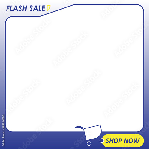 Flash sale frame-style background for placing images and product details in the center, Vector Banner for shop.