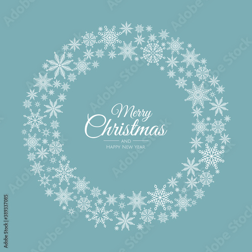 Merry Christmas Abstract Card with snowflake. Xmas sale, holiday web banner.