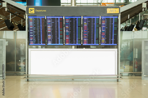 blank advertising billboard at airport background large LCD advertisement