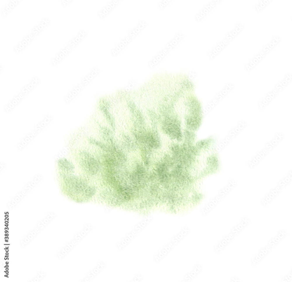 Watercolor abstract spot green isolated on a white background. Spread ...