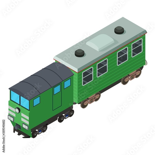 Passenger train icon. Isometric illustration of passenger train vector icon for web