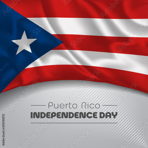 Puerto Rico happy independence day greeting card, banner vector illustration