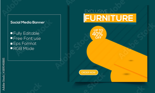 Furniture Sales Promotion Social Media Banner Design Template