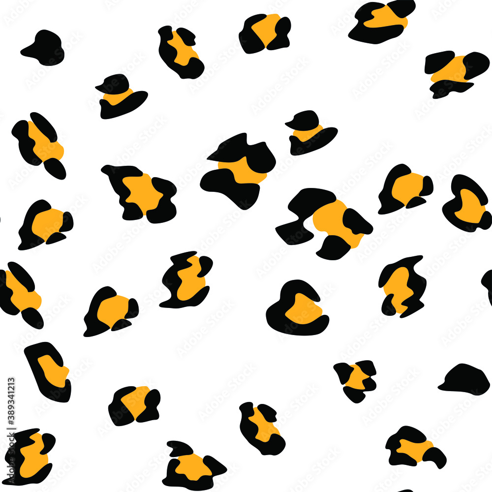 Naklejka premium Seamless vector leopard pattern. Trendy stylish wild gepard, leopard print. Animal print background for fabric, textile, design, advertising banner.