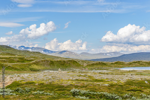 Mountainous landscape view in the swedish mountains