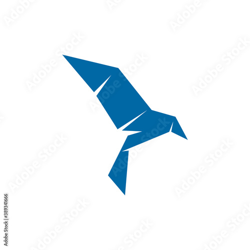 Origami bird logo design template