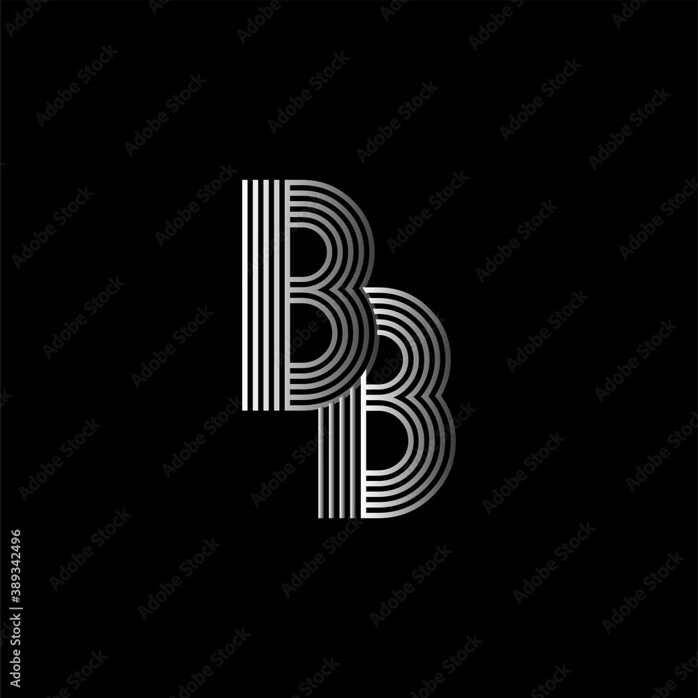 Initial letter logo BB linked white colored, isolated in black background. Vector design template elements for company identity. Initial letter logo BB linked white colored, isolated in black background. Vector design template elements for company identity.