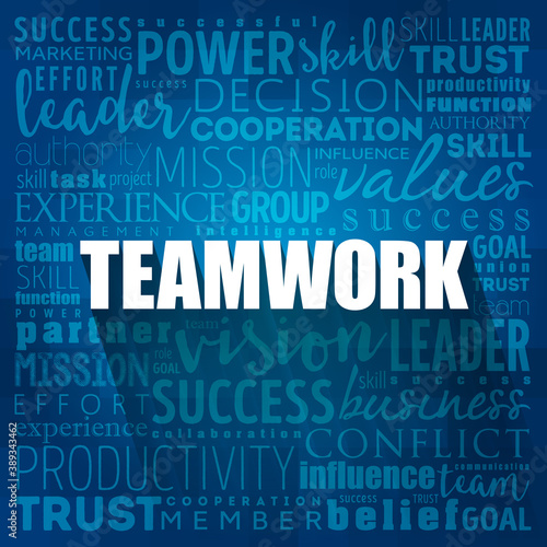 TEAMWORK word cloud collage, business concept background