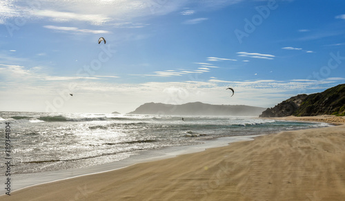 Kitesurfing kiteboarding is a popular sport in the Garden of Eden  Sedgefield  Garden Route  South Africa