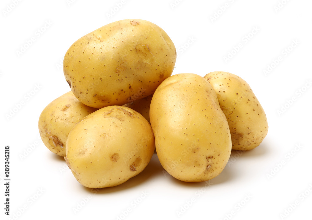 Fresh potatoes on white background. Fresh potatoes on white background.