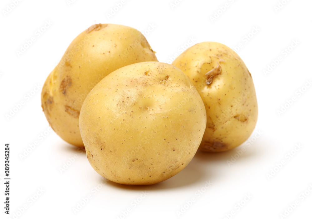 Fresh potatoes on white background. Fresh potatoes on white background.