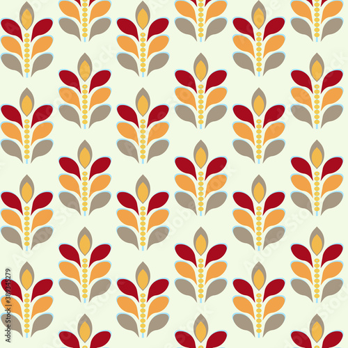 50s 60s 70s retro vintage geometric wallpaper seamless vector pattern. Mid century style floral background.
