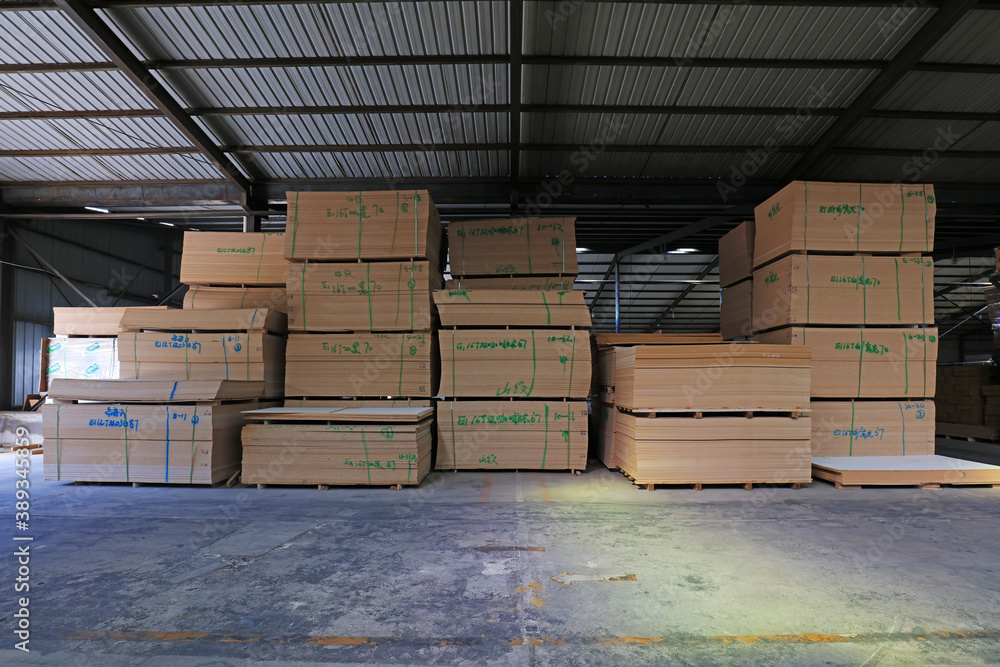Sheet warehouse in a furniture factory, China Sheet warehouse in a furniture factory, China