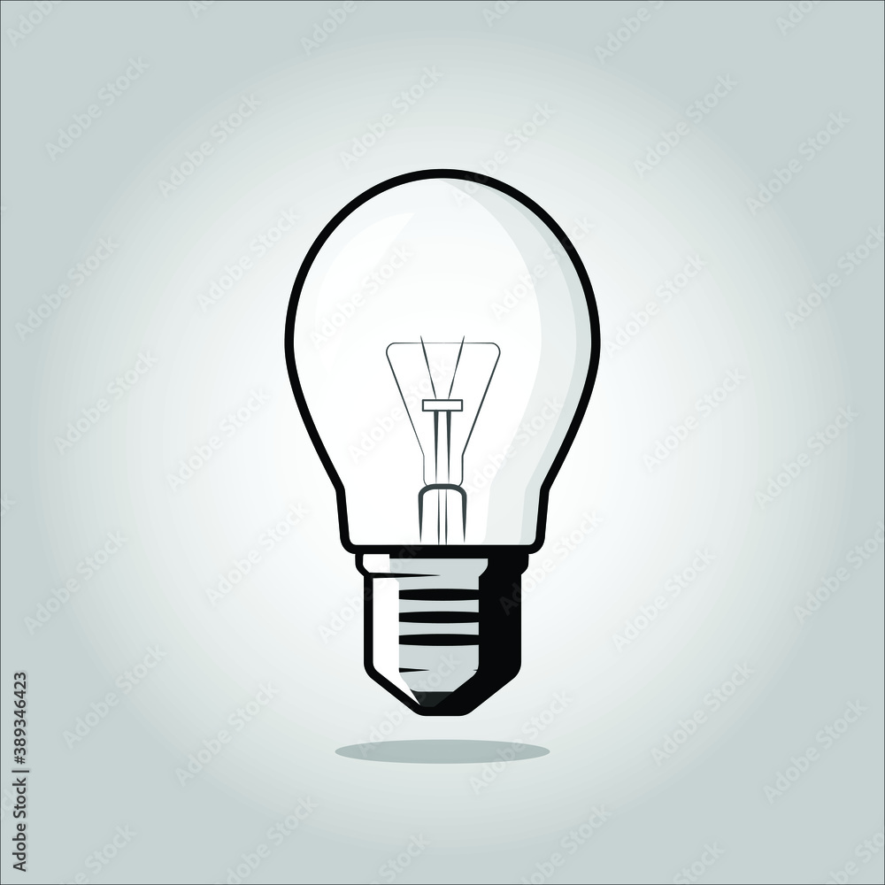 Glowing light bulb design isolated. Vector illustration. Light bulb decoration for greeting cards, prints for clothes, posters, banner or any other graphic design project. Smart concept. Glowing light bulb design isolated. Vector illustration. Light bulb decoration for greeting cards, prints for clothes, posters, banner or any other graphic design project. Smart concept.