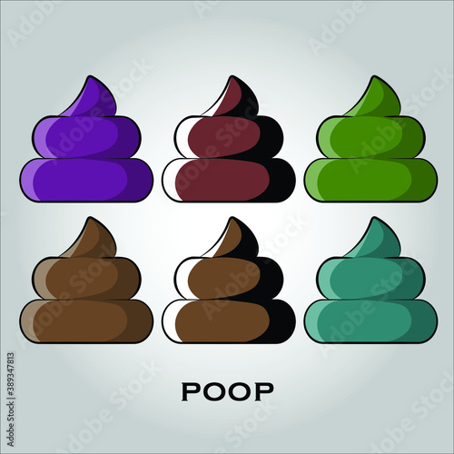 Poop flat icon vector. Isolated objects. Vector illustration. Simple vector for Graphic design.