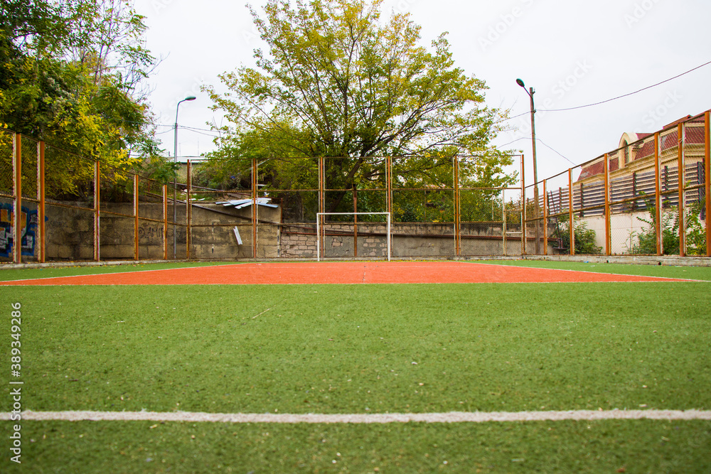 Fototapeta premium Stadium field and grass close-up