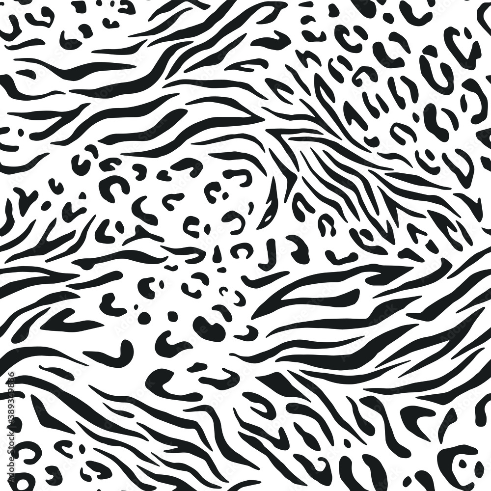 Seamless vector zebra leopard pattern. Trendy stylish wild stripes print. Animal print background for fabric, textile, design, advertising banner etc. Seamless vector zebra leopard pattern. Trendy stylish wild stripes print. Animal print background for fabric, textile, design, advertising banner etc.