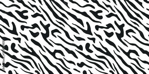 Seamless vector zebra pattern. Trendy stylish wild stripes print. Animal print background for fabric, textile, design, advertising banner etc.