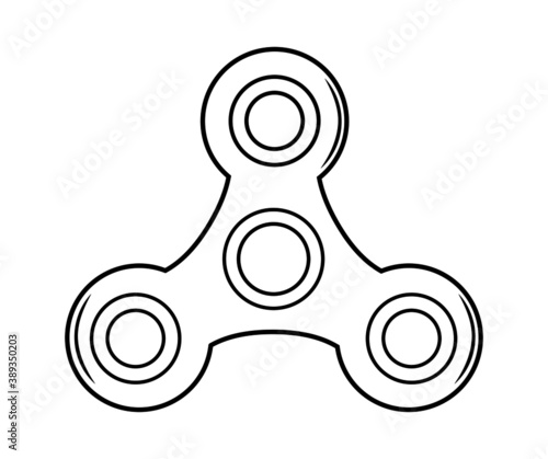 An illustration of a fidget spinner. A spinning toy for a kid. An icon of a fidget spinner.