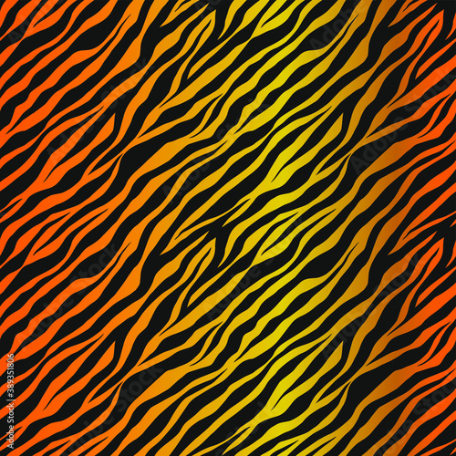 Seamless vector zebra pattern. Trendy stylish wild stripes print. Animal print background for fabric, textile, design, advertising banner etc. © Fidan.Stock