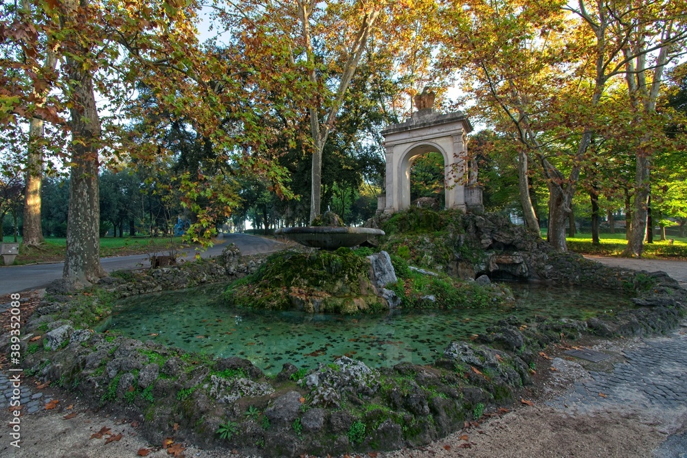 Fontana di Esculapio (Fontana del Fiocco) within the Villa Borghese gardens in Rome Fontana di Esculapio (Fontana del Fiocco) within the Villa Borghese gardens in Rome