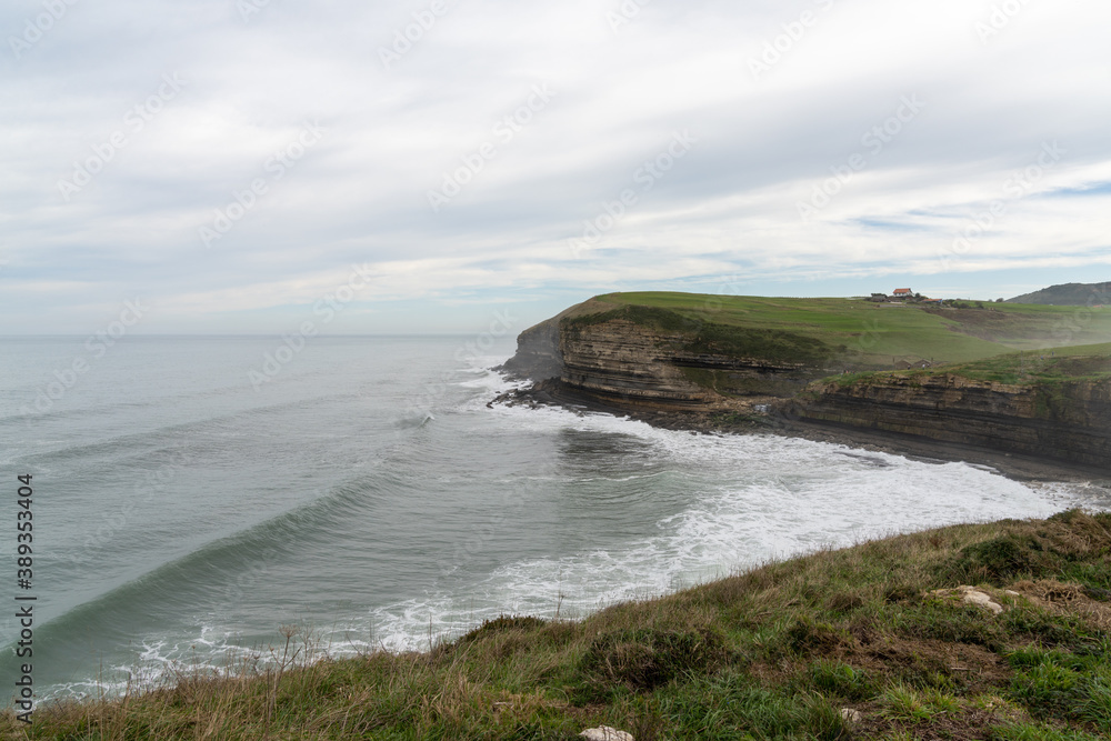view of the cliffs and ocast in Cantabria in northern Spain